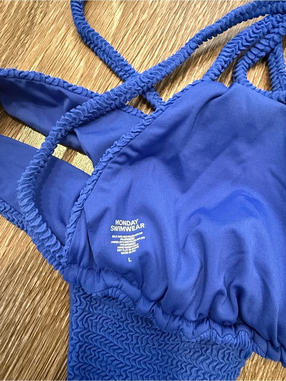 Monday Swimwear Cobalt Crinkle Bikini Set